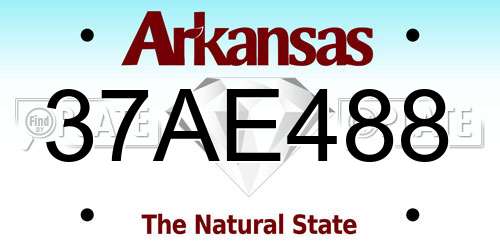 37AE488 Arkansas License Plate