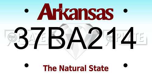 37BA214 Arkansas License Plate