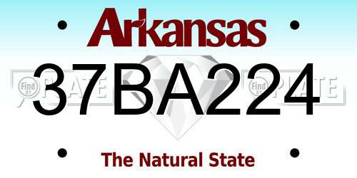 37BA224 Arkansas License Plate