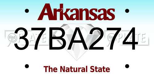 37BA274 Arkansas License Plate