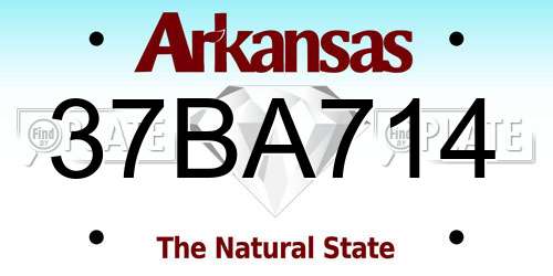 37BA714 Arkansas License Plate