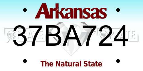 37BA724 Arkansas License Plate