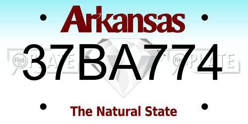 37BA774 Arkansas License Plate