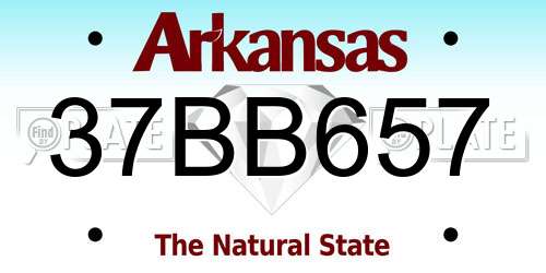 37BB657 Arkansas License Plate