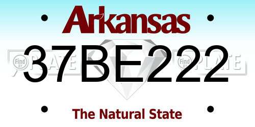 37BE222 Arkansas License Plate