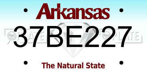 37BE227 Arkansas License Plate