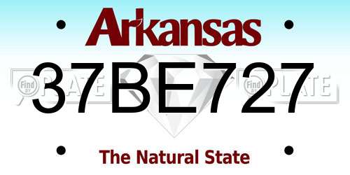 37BE727 Arkansas License Plate