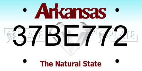 37BE772 Arkansas License Plate