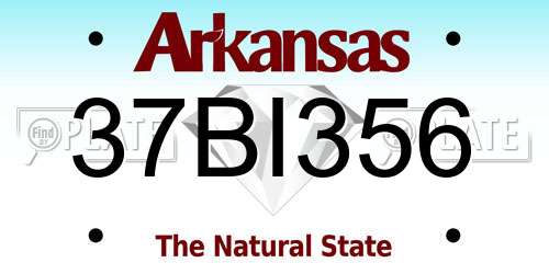 37BI356 Arkansas License Plate