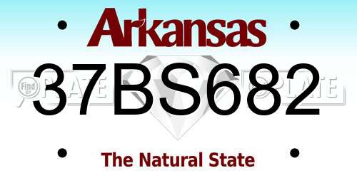 37BS682 Arkansas License Plate