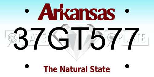 37GT577 Arkansas License Plate