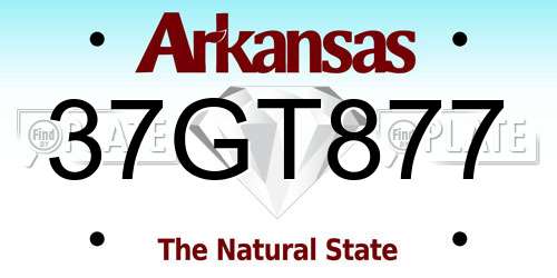 37GT877 Arkansas License Plate