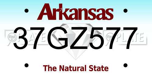 37GZ577 Arkansas License Plate