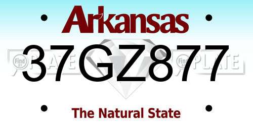 37GZ877 Arkansas License Plate