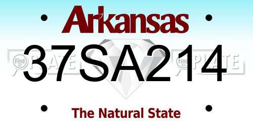 37SA214 Arkansas License Plate