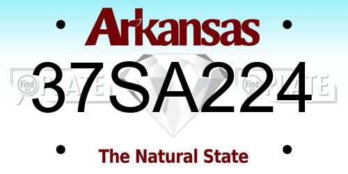 37SA224 Arkansas License Plate