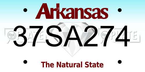 37SA274 Arkansas License Plate