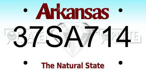 37SA714 Arkansas License Plate