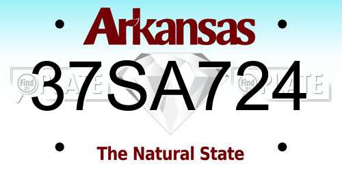 37SA724 Arkansas License Plate
