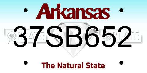 37SB652 Arkansas License Plate
