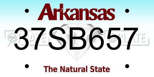 37SB657 Arkansas License Plate
