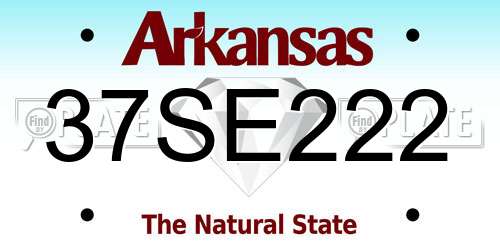 37SE222 Arkansas License Plate