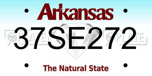 37SE272 Arkansas License Plate