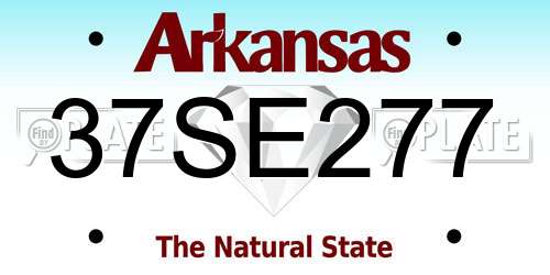 37SE277 Arkansas License Plate