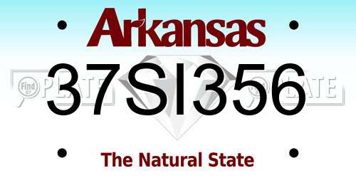 37SI356 Arkansas License Plate