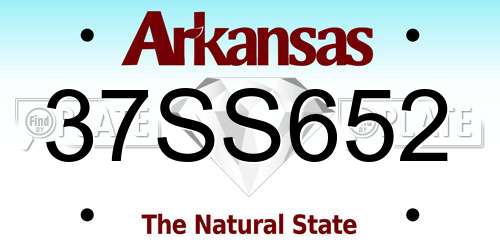 37SS652 Arkansas License Plate