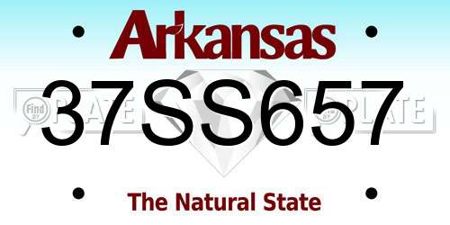 37SS657 Arkansas License Plate