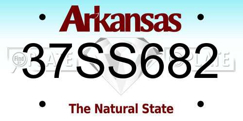 37SS682 Arkansas License Plate