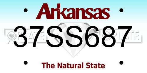 37SS687 Arkansas License Plate