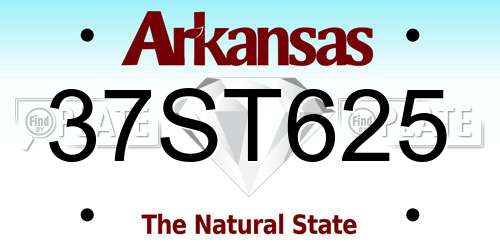 37ST625 Arkansas License Plate