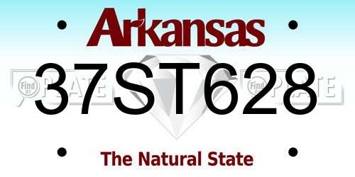 37ST628 Arkansas License Plate