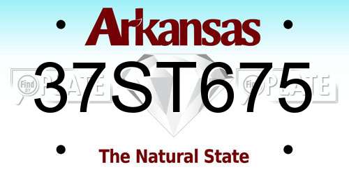 37ST675 Arkansas License Plate
