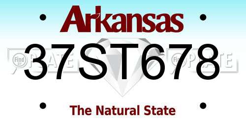 37ST678 Arkansas License Plate