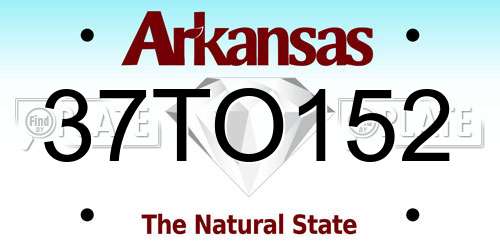 37TO152 Arkansas License Plate