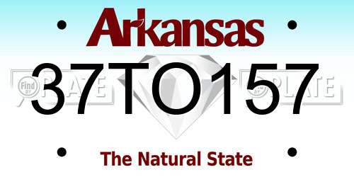 37TO157 Arkansas License Plate