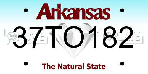 37TO182 Arkansas License Plate
