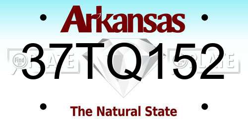 37TQ152 Arkansas License Plate
