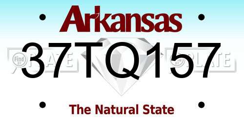 37TQ157 Arkansas License Plate