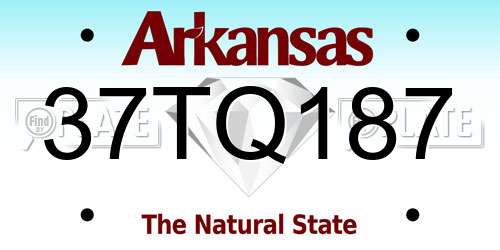 37TQ187 Arkansas License Plate