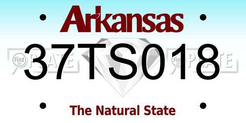 37TS018 Arkansas License Plate