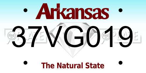 37VG019 Arkansas License Plate