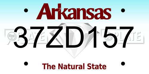 37ZD157 Arkansas License Plate