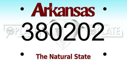 380202 Arkansas License Plate
