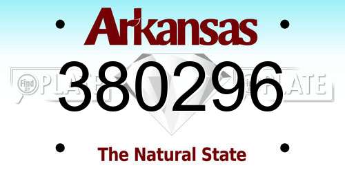 380296 Arkansas License Plate
