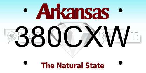 380CXW Arkansas License Plate