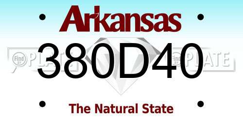 380D40 Arkansas License Plate